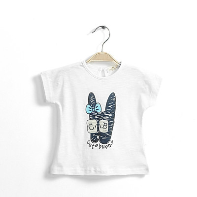 Сладка тениска за момичета с изображение в три цвята