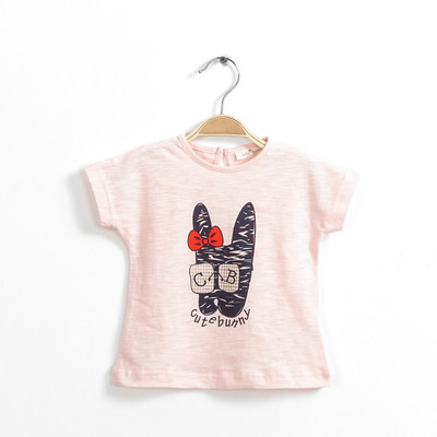 Сладка тениска за момичета с изображение в три цвята