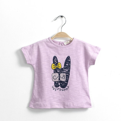 Сладка тениска за момичета с изображение в три цвята