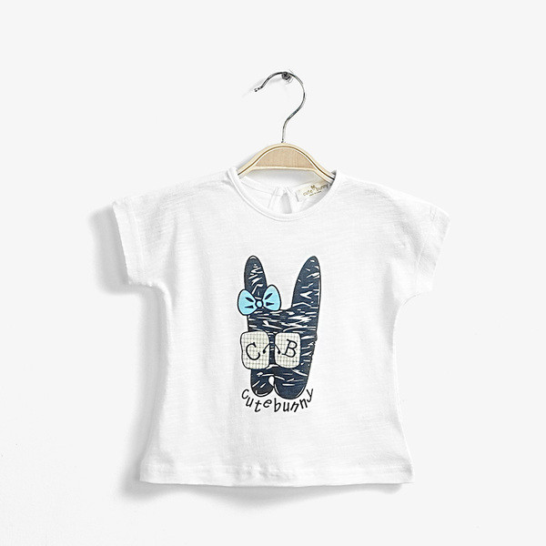 Сладка тениска за момичета с изображение в три цвята