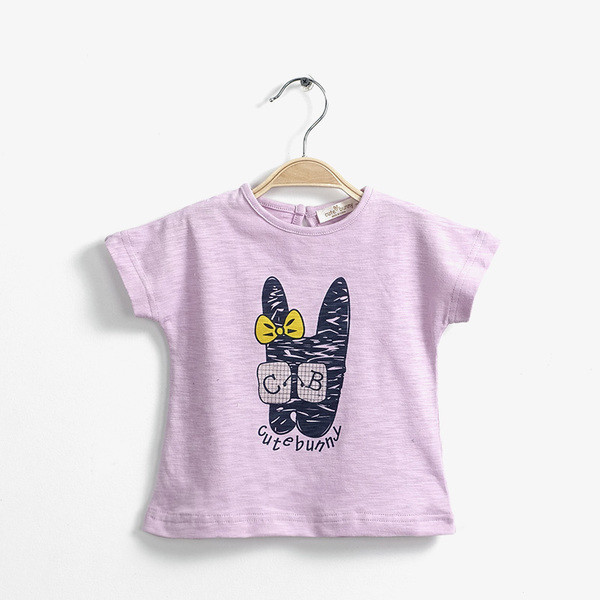 Сладка тениска за момичета с изображение в три цвята