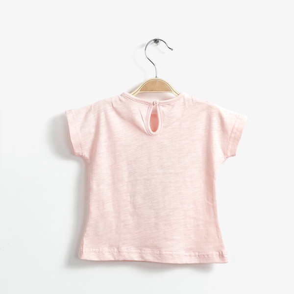 Сладка тениска за момичета с изображение в три цвята