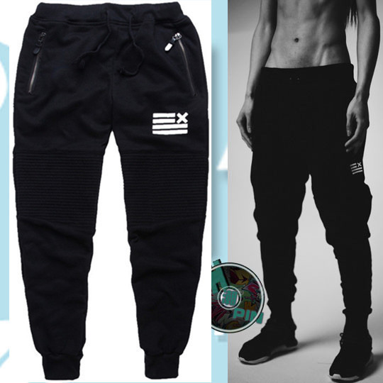 Спортен мъжки панталон в черен цвят