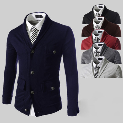 Спортно-елегантно мъжко сако с копчета в четири цвята