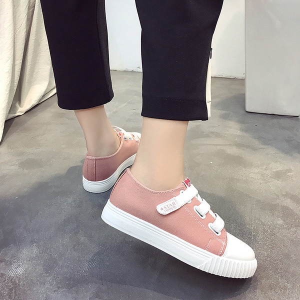 Γυναικεία πάνινα παπούτσια ς σε φρέσκα χρώματα με λουράκια βελκρό