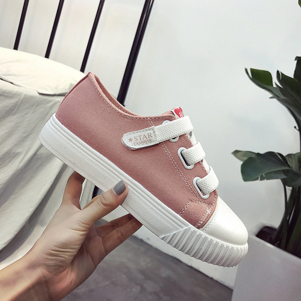 Γυναικεία πάνινα παπούτσια ς σε φρέσκα χρώματα με λουράκια βελκρό