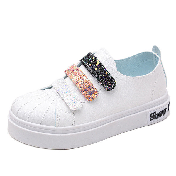 Casual  γυναικεία αθλητικά πάνινα παπούτσια με γυαλιστερά λουράκια