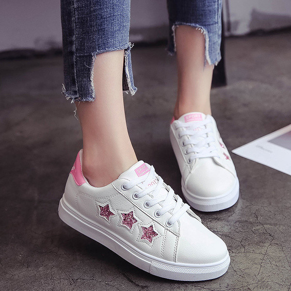 Καθημερινά γυναικεία πάνινα παπούτσια με διακόσμηση αστέρων σε διάφορα λουλούδια