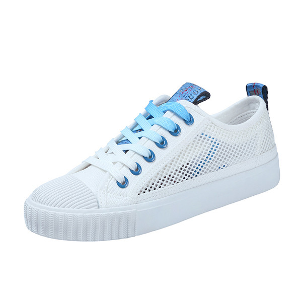 Γυναικεία πάνινα παπούτσια  με ένα έγχρωμο δίχτυ σε τρία χρώματα