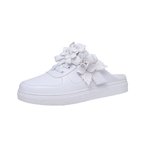 Γυναικεία πάνινα παπούτσια με λουλούδια ανοιχτά στον αστράγαλο