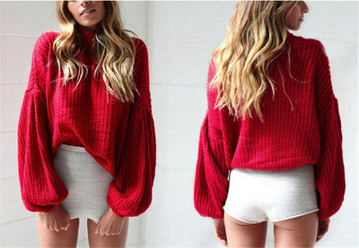 Много интересен и стилен дамски плетен,широк пуловер