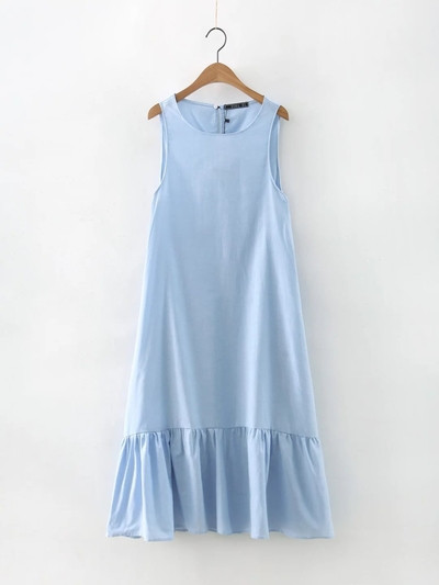 Γυναικείο φόρεμα σε γαλάζιο χρώμα χωρίς μανίκια