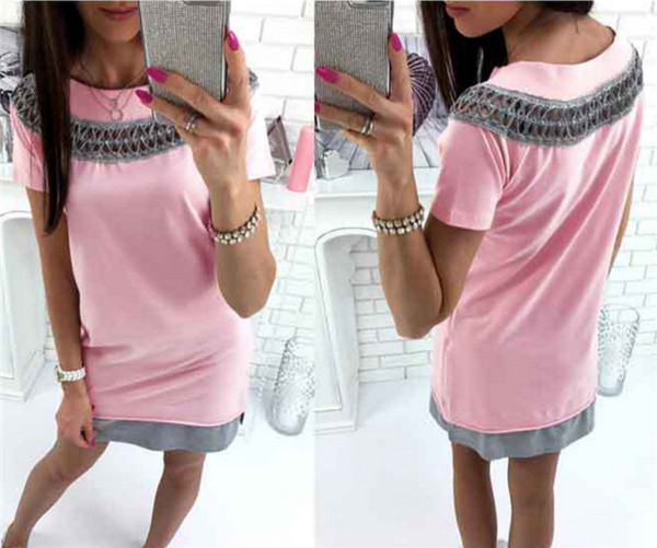 Γυναικείο φόρεμα με κοντό μανίκι σε 3 χρώματα
