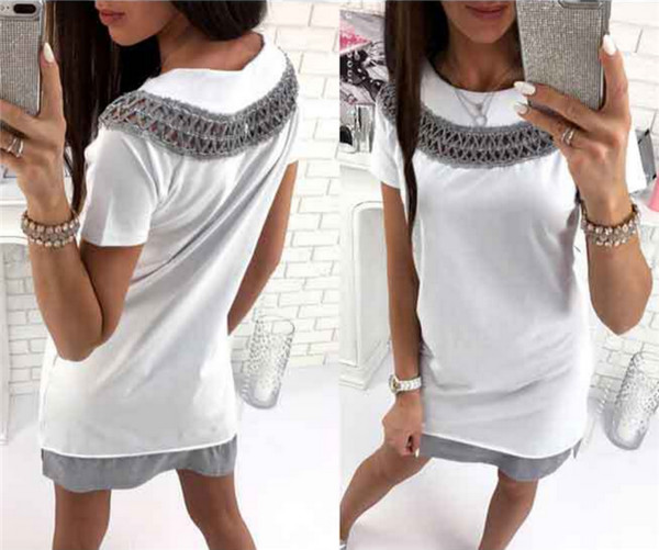 Γυναικείο φόρεμα με κοντό μανίκι σε 3 χρώματα