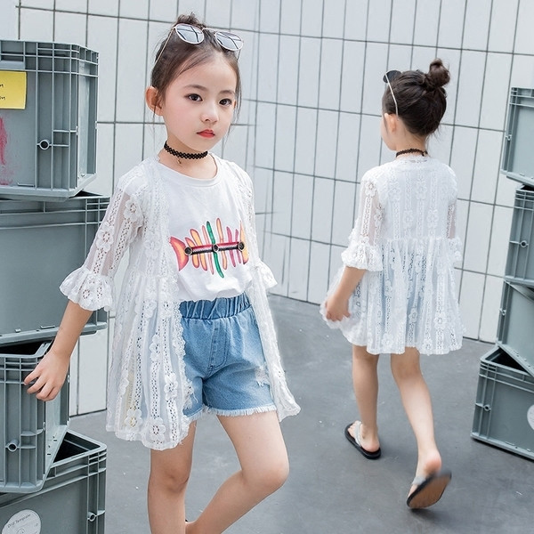 Απαλή ζακέτα  για κορίτσια με μανίκια 3/4