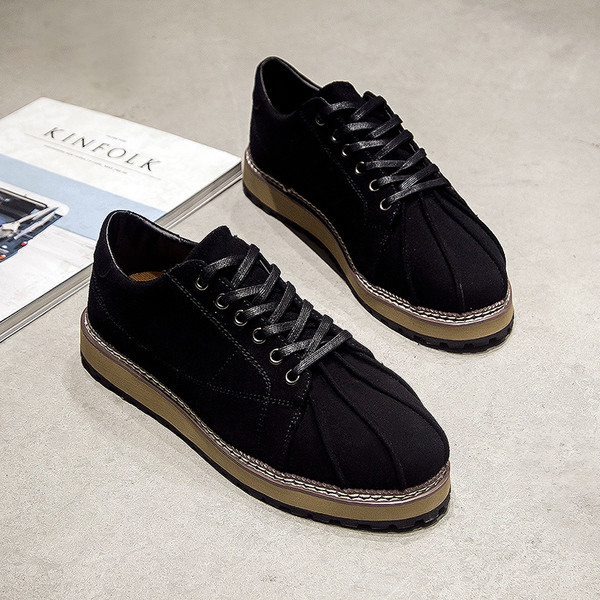 Κομψά ανδρικά πάνινα παπούτσια σε μαύρο, μπεζ και καφέ χρώμα