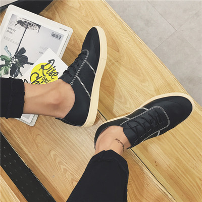 Κομψά ανδρικά  πάνινα παπούτσια σε πορτοκαλί, λευκό και μαύρο χρώμα