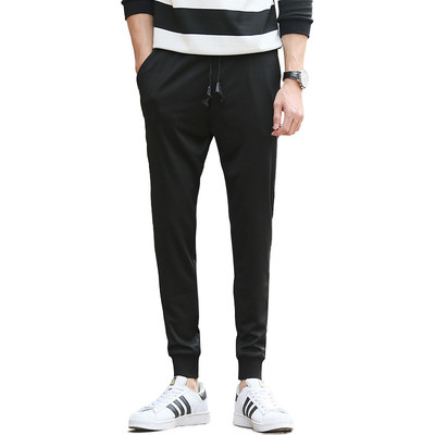 Αθλητικά κομψά αντρικά παντελόνια σε μαύρο χρώμα