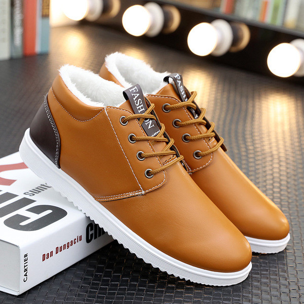 Много удобни и топли мъжки зимни обувки с топла подплата - 3 цвята