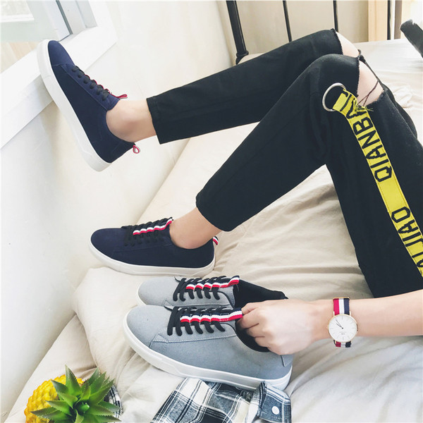 Κομψά ανδρικά πάνινα παπούτσια κατάλληλα για την καθημερινή ζωή σε δύο χρώματα