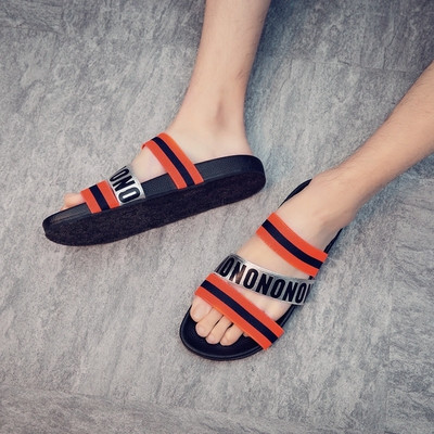 Гумени мъжки чехли в три цвята с надпис