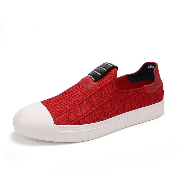 Casual ανδρικά μοκασίνια σε μαύρο και κόκκινο χρώμα