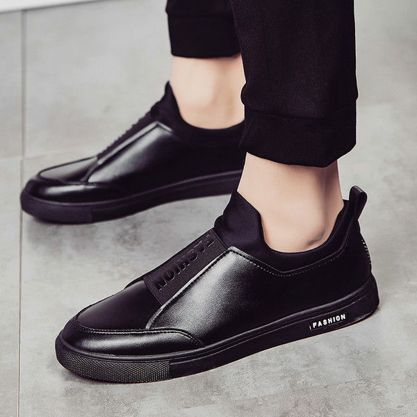 Стилни мъжки кецове без връзки с надпис