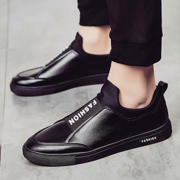 Стилни мъжки кецове без връзки с надпис