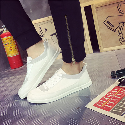 Casual ανδρικά πάνινα παπούτσια σε λευκό και μπλε χρώμα