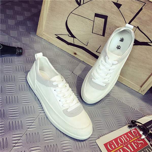 Casual ανδρικά πάνινα παπούτσια σε λευκό και μπλε χρώμα