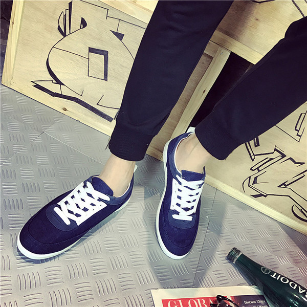 Casual ανδρικά πάνινα παπούτσια σε λευκό και μπλε χρώμα