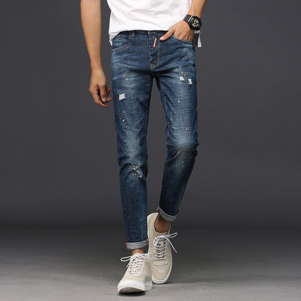 Τρέχον μοντέλο παντελόνι τζιν παντελόνι μοντέλο λεπτή εφαρμογή