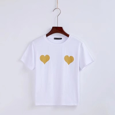 Γυναικεία καθημερινή μπλούζα με κοντό μανίκι και πολύ ενδιαφέρουσα εφαρμογή