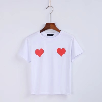 Γυναικεία καθημερινή μπλούζα με κοντό μανίκι και πολύ ενδιαφέρουσα εφαρμογή