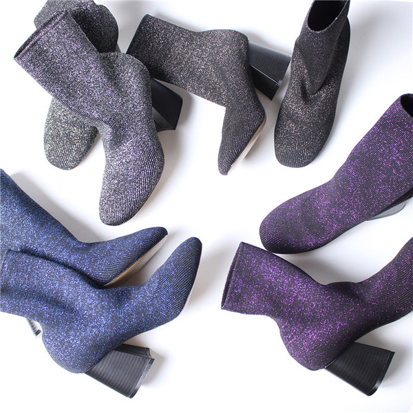 Γυναικείες  λαμπερές μπότες με ψηλό τακούνι  - 4 μοντέλα