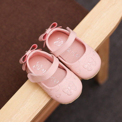 Γλυκά παιδικά μοκασίνια για κορίτσια με κορδέλα και λουράκια βελκρό