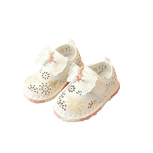 Απαλά παπούτσια με κορδέλες και λουράκια βελκρό σε ροζ και λευκό χρώμα