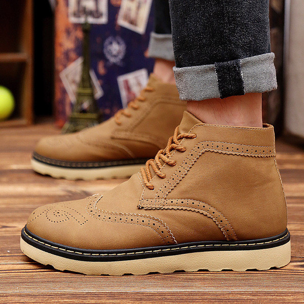 Πολύ άνετα και ζεστά αντρικά παπούτσια για το χειμώνα με επίπεδη σόλα - 2 χρώματα