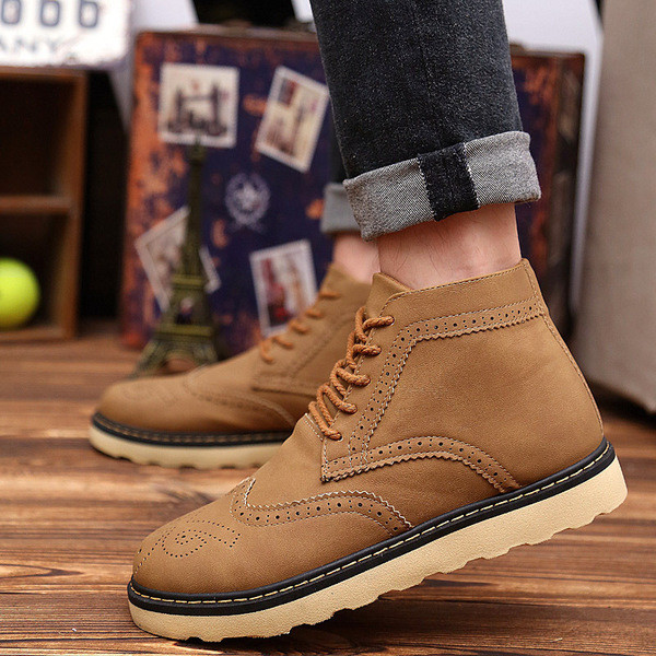 Πολύ άνετα και ζεστά αντρικά παπούτσια για το χειμώνα με επίπεδη σόλα - 2 χρώματα