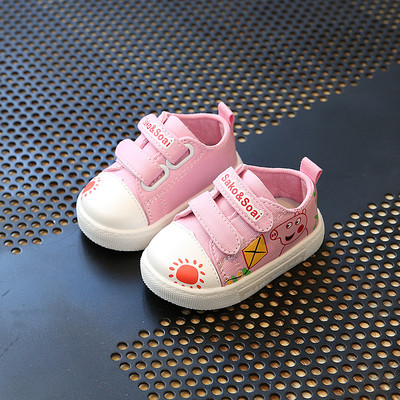 Γυναικεία πάνινα παπούτσια για κορίτσια με  λουράκια βελκρό και εικόνες σε τρία χρώματα