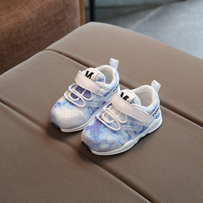 Αθλητικά πάνινα παπούτσια για κορίτσια και αγόρια με  λουράκια βελκρό σε μπλε και ροζ χρώματα