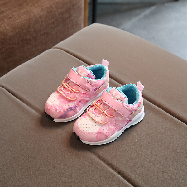 Αθλητικά πάνινα παπούτσια για κορίτσια και αγόρια με  λουράκια βελκρό σε μπλε και ροζ χρώματα