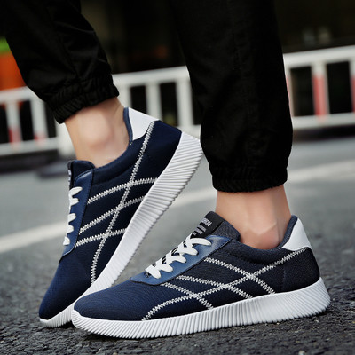 Ανδρικά αναπνεύσιμα πολύ άνετα casual πάνινα παπούτσια με κορδόνια και επίπεδη σόλα - 3 χρώματα