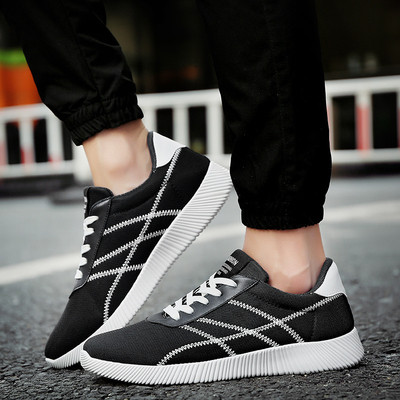 Ανδρικά αναπνεύσιμα πολύ άνετα casual πάνινα παπούτσια με κορδόνια και επίπεδη σόλα - 3 χρώματα