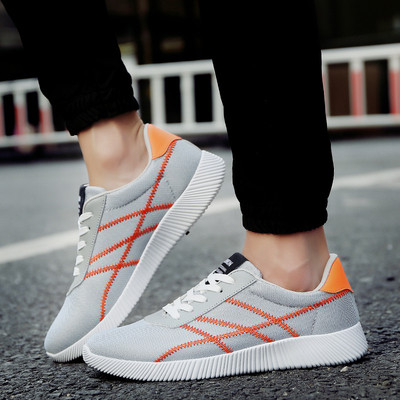 Ανδρικά αναπνεύσιμα πολύ άνετα casual πάνινα παπούτσια με κορδόνια και επίπεδη σόλα - 3 χρώματα