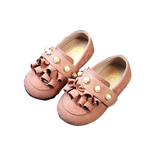 Κομψά παιδικά μοκασίνια για κορίτσια με διακοσμητικές χάντρες σε τρία χρώματα