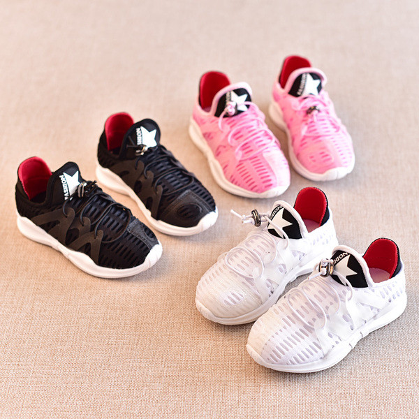 Άνετα αθλητικα παιδικά παπούτσια για κορίτσια και αγόρια σε λευκό, ροζ και μαύρο χρώμα