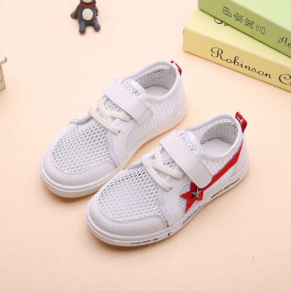 Παιδικά πάνινα παπούτσια με δίχτυα για αγόρια και με  λουράκια βελκρό σε τρία χρώματα - Unisex