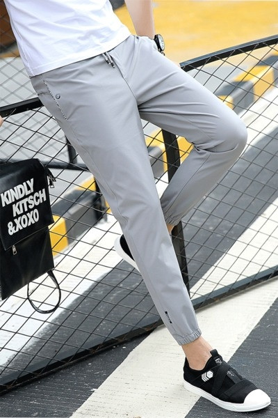 Αθλητικά κομψά αντρικά παντελόνια τύπου Slip σε τρία χρώματα