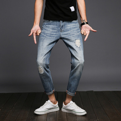 Ανδρικά και πολύ μοντέρνα παντελόνια denim "slim fit" και το πόδι 7/8